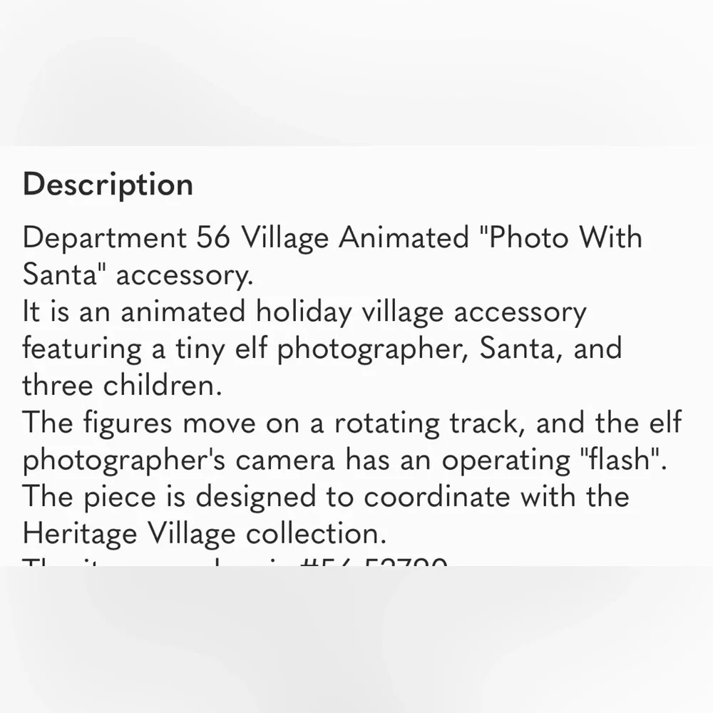 Department 56 Heritage Village Animated Photo with Santa